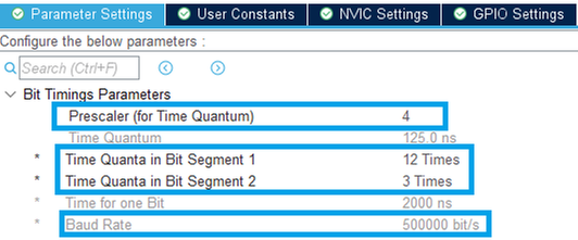 Figure 14. CAN timing configuration