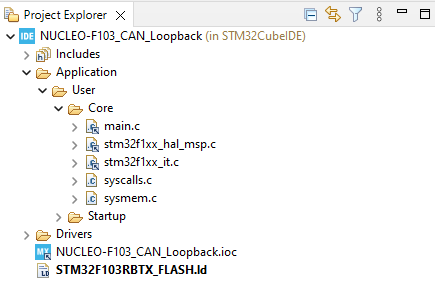 Figure 18. Project explorer view after generating the code
