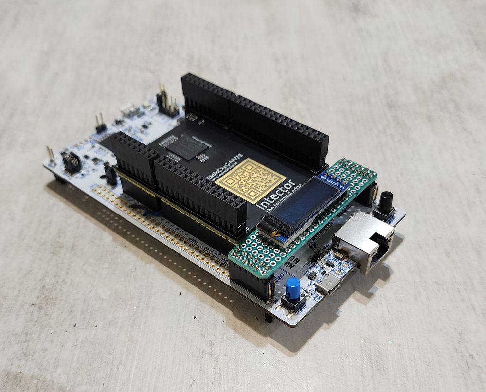 NUCLEO-EXT with eMMC on NUCLEO-H753ZI