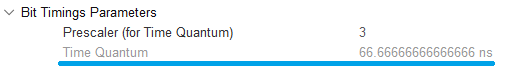 Figure 5. Time quantum shown by STM32CubeMX