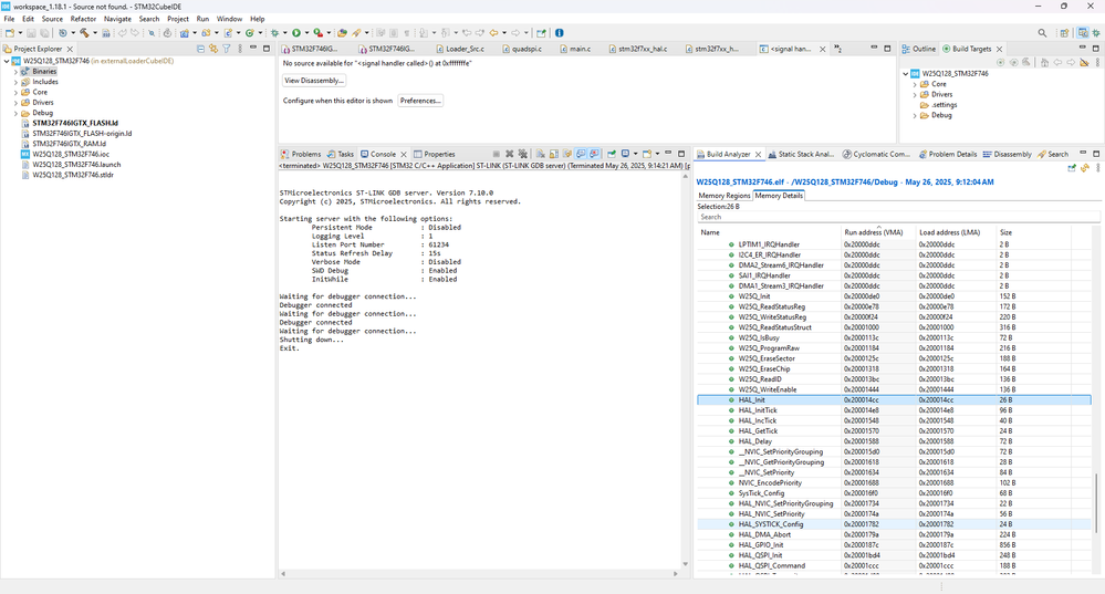 current binary memory details