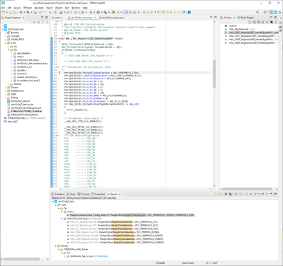 Clock init code generated