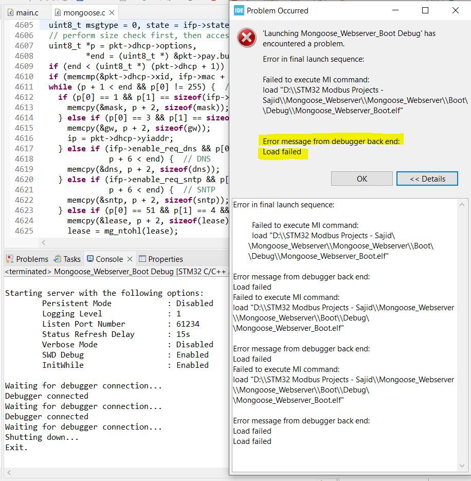 CubeIDE Load Error when Flash is set 2MB