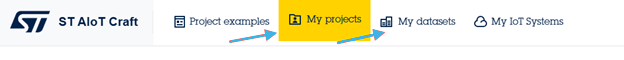 Figure 4: Explore My datasets and My Projects sections