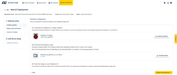 Figure 4: ST AIoT Craft – Gateway setup