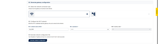 Figure 9: ST AIoT Craft – Generate gateway configuration