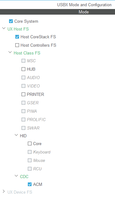 Class configuration