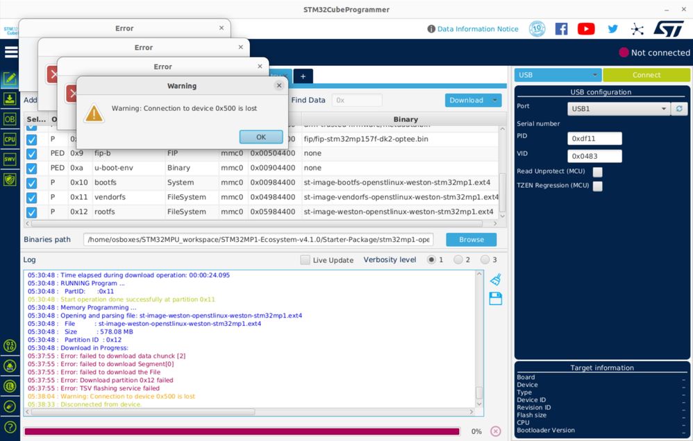 STM32CubeProgrammer - Error during buring 2023-11-21.jpg