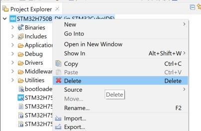 Removing Project from Workspace