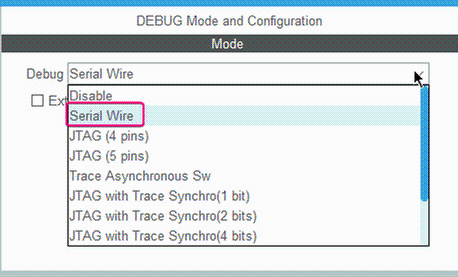 Figure 17 – Debug configuration