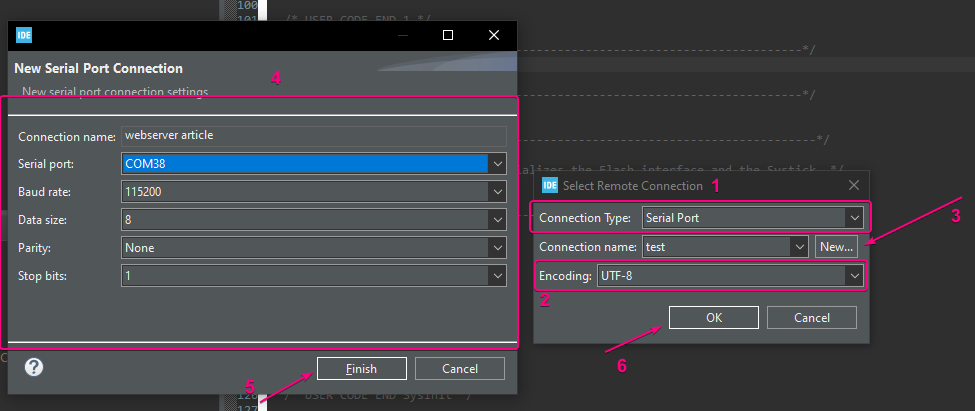Figure 27 – Com port configuration