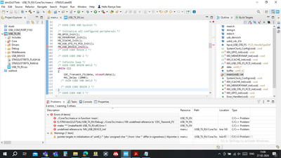 when code is added in main, i am getting errors