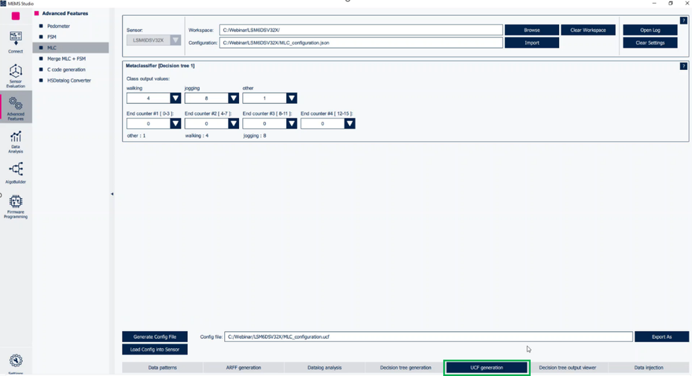 Figure 10: MLC - UCF generation